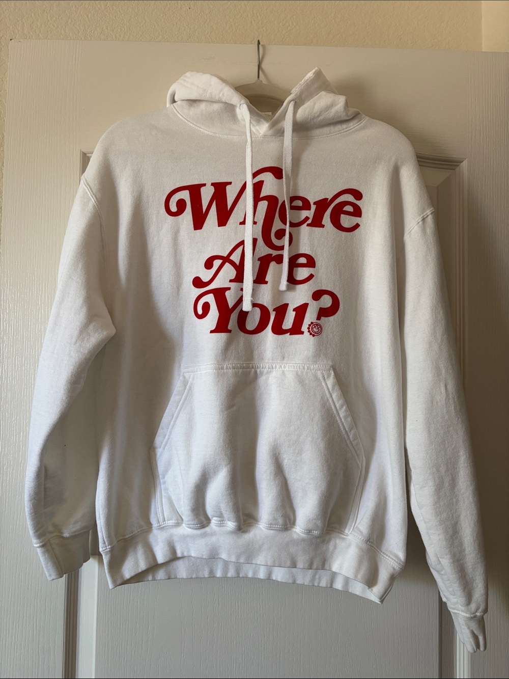 Blink-182 Official World Tour "Where Are You?" White Hoodie Size M
